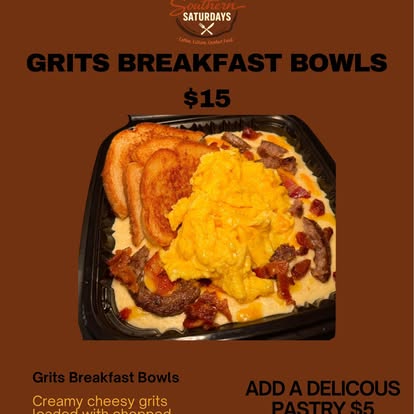 A savory grits bowl from BLAK Coffee Kenosha